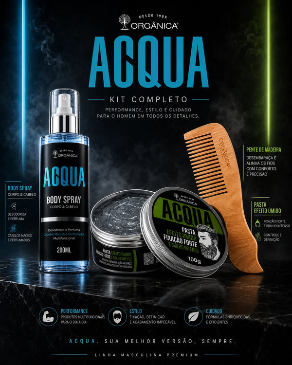 1 Pomada Acqua úmido+ 1 Body Spray + Pente