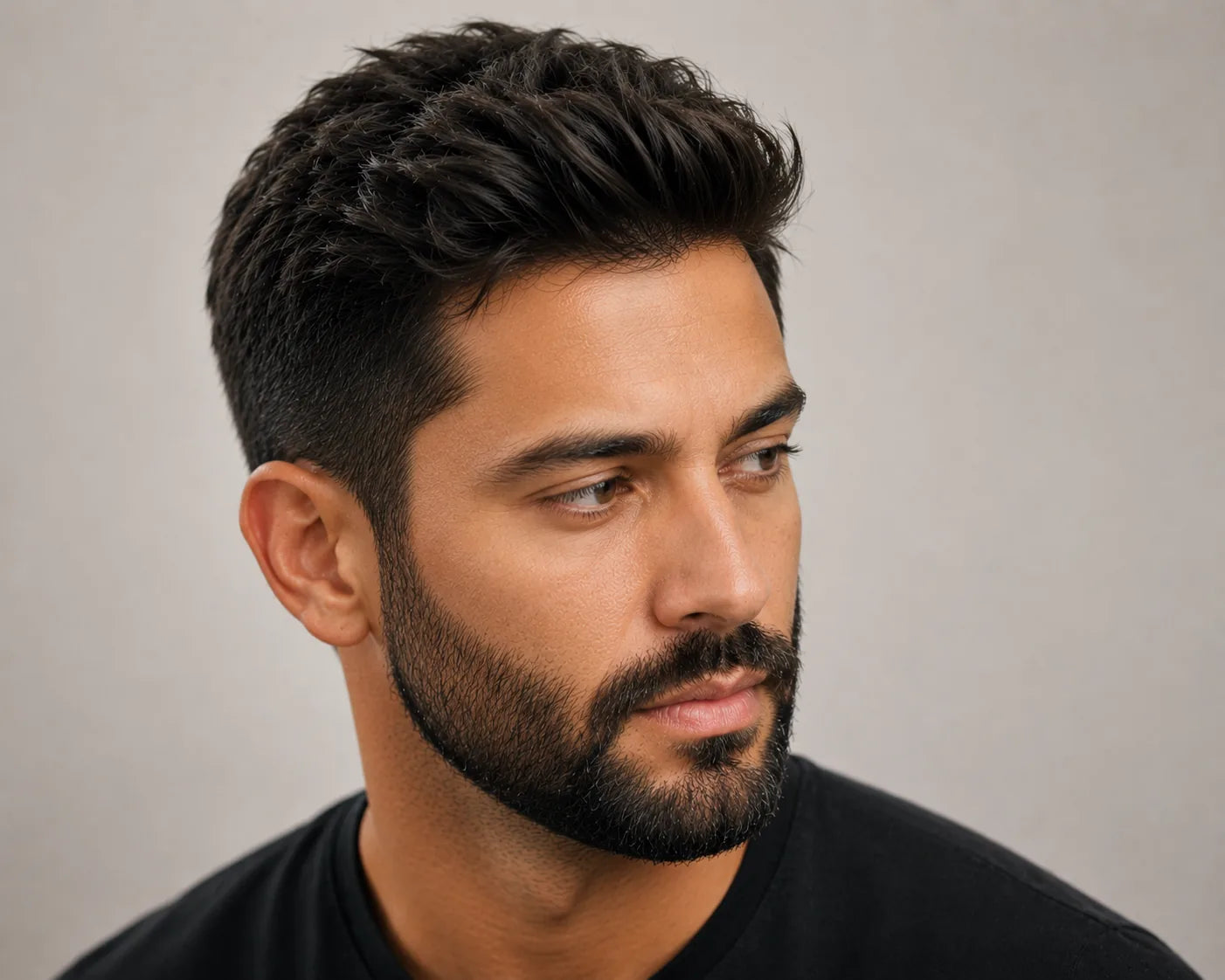 Barba masculina alinhada e hidratada