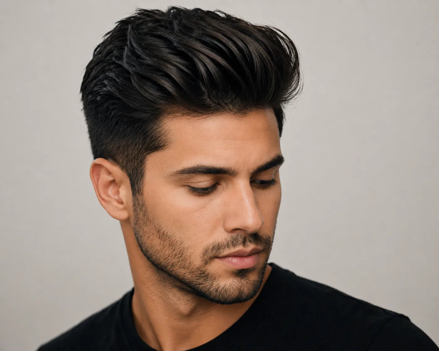 Penteado masculino quiff moderno com volume